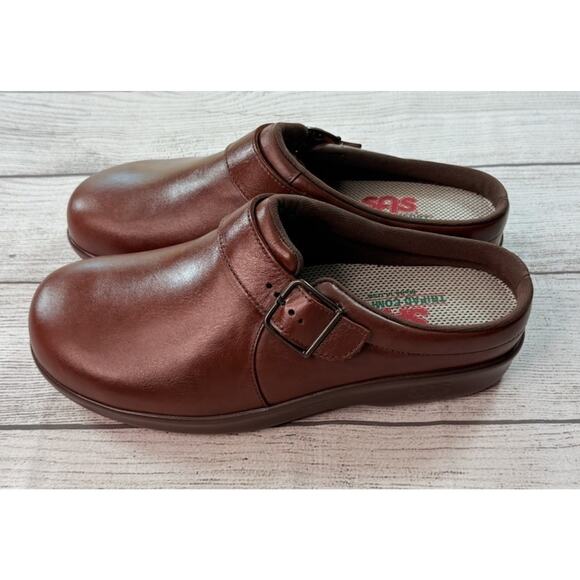 SAS Women’s Teak Clog Tripad Comfort Coolstep Comfort Slides Mules Size 8.5 WW - Picture 2 of 6